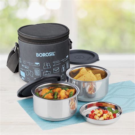 borosil steel lunch box set of 2|Borosil steel lunch box.